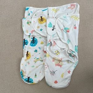 Set of 2 NWOT Hakaa baby girl swaddles